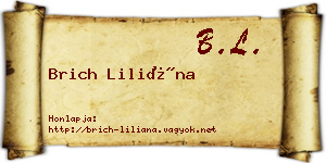 Brich Liliána névjegykártya